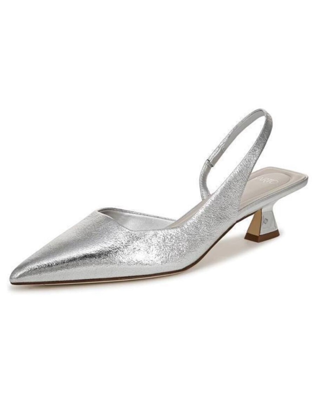 NWT🧡Franco Sarto - Silver Devin Slingback Kitten Heel - 8.5